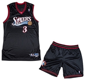 2004-05 Allen Iverson Game Used Philadelphia 76ers Alternate Jersey & Shorts 